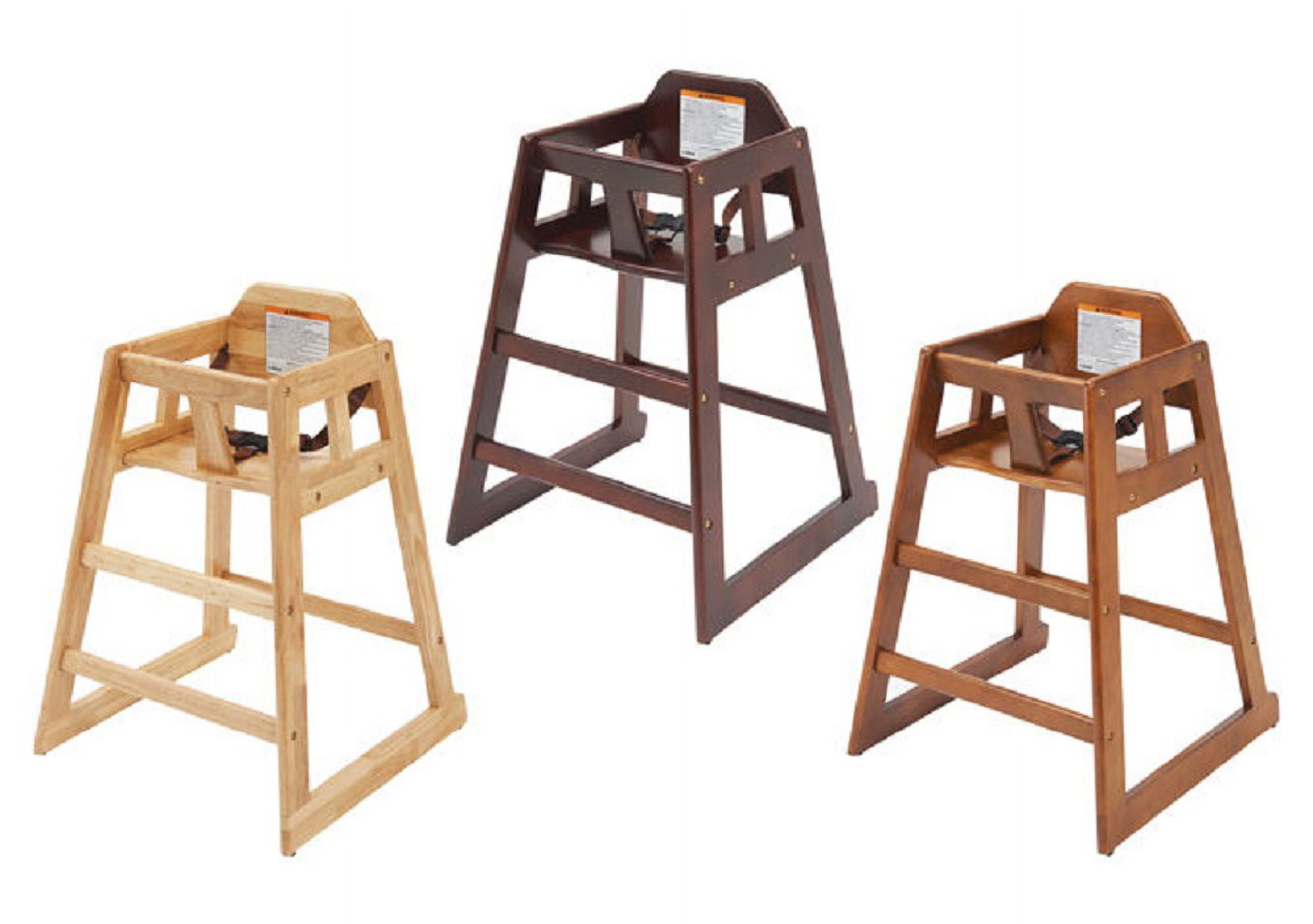 Winco CHH-103 High Chair with Buckle Strap Stackable Mahogany Finish, Unassembled Hardwood