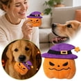 thumbnail image 2 of Halloween Pumpkin Squeaky Plush Dog Chew Toy, Soft Stuffed Teething Plaything, Lightweight Interactive Fetch Toy for Small Medium Large Puppies Cats Boredom Relief Halloween Party Supplies, 2 of 6
