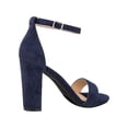 thumbnail image 2 of Women Chunky Heeled Ankle Strap Sandals Elegant Single Band Buckle Decor Sandals High Heel Sandals Open Toe Ankle Strap Sandals Heels, 2 of 5