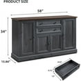 thumbnail image 4 of SinCiDo 58" Farmhose Buffet Cabinet, Wood Buffet Cabinet with 2 Large Storage Drawer and 4 Grooved Barn Doors, Coffee Bar Cabinet for Dining Room, Living Room, 4 of 6