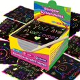 thumbnail image 1 of HLONK Rainbow Scratch Paper Art  100 Pcs Scratch off Craft Kit for Kids Color Drawing Note Pad Supply for Children Girls Boys DIY Party Game Activity Birthday toy Gift Set, 1 of 8
