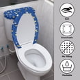 thumbnail image 3 of HELLHERO Blue Daisy Pattern Toilet Bowl Cover of Pack of 2 Stretch Toilet Covers Set Reusable Gift, 3 of 8