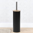 thumbnail image 5 of Black Metal Toilet Brush and Holder Set With Bamboo Lid, 5 of 8