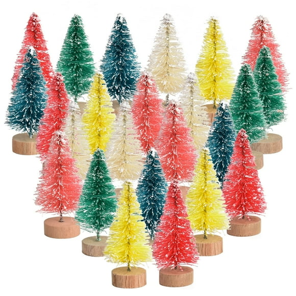 Árbol de Navidad VIOCIWUO Artificial Mini 1.7 pulgadas, 24 unidades con base