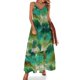 thumbnail image 1 of Vestido sin mangas con estampado de camuflaje y teñido anudado, elegante y bonito, vestido largo para mujer, ropa de playa de verano, 1 of 7