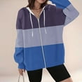 thumbnail image 4 of Fancifize Womens Oversized Striped Hoodies Fleece Sweatshirts Trendy Zip Up Color Block Outfits Casual Y2k Outwear Fall Winter Hooded Jackets, 4 of 4