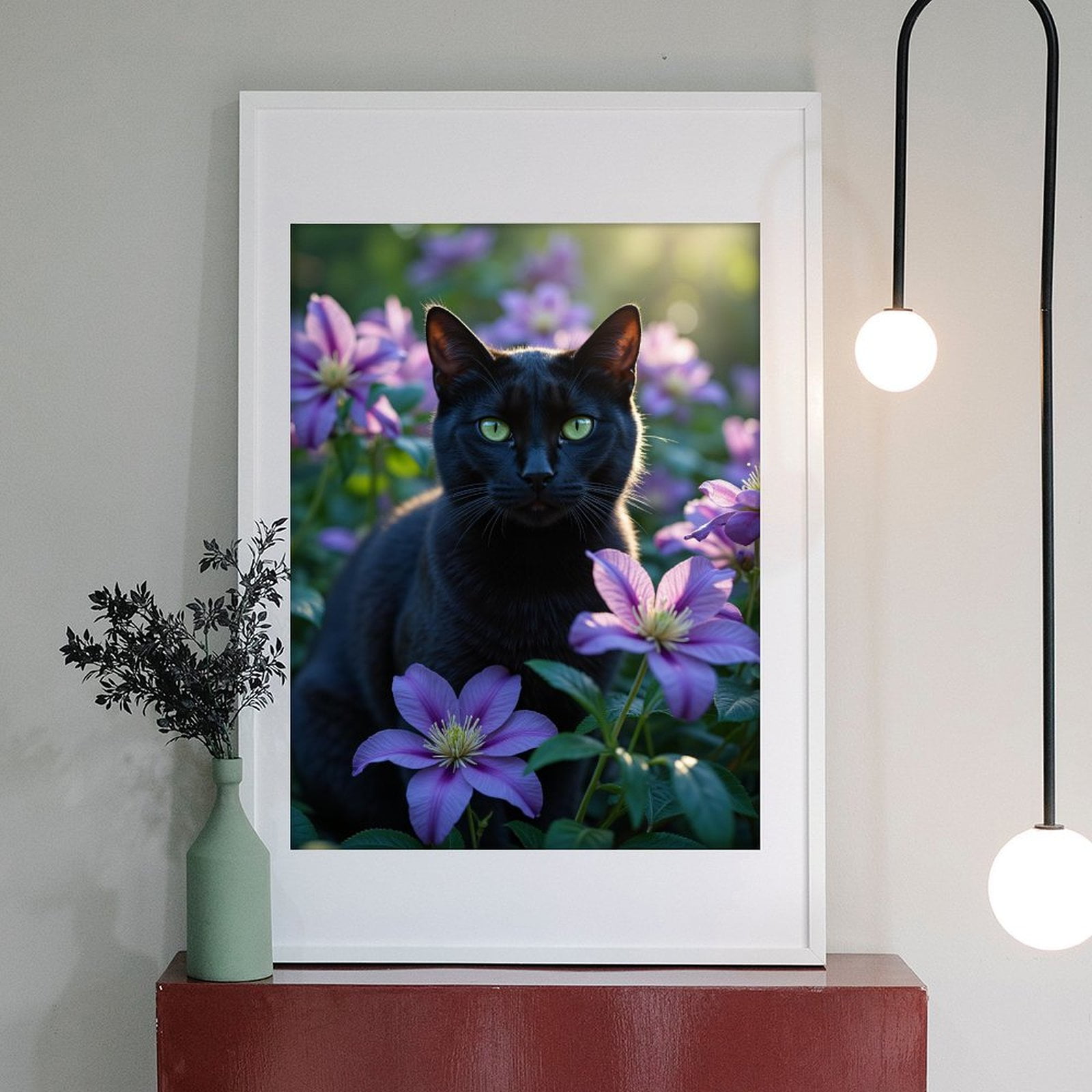 Diamond Art Kits for Adults - 5d Black Cat Among Purple Blossoms Diamond Painting for Adults, Diamond Art for Adults Beginners, Diamond Painting Kits for Adults for Home Wall Decor