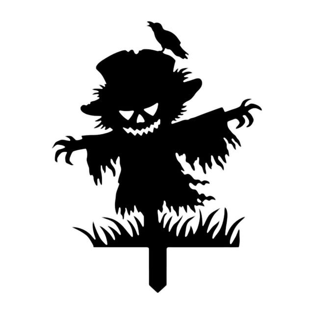 Estaca de espantapájaros para decoración de Halloween, de hierro, espeluznante, de terror, rústica, para jardín, silueta aterradora para parque,