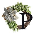 thumbnail image 1 of Vaidha 26 Letters Decorative Wreath Door Hanging Home Decor Letters With Bow Knot Pendant Rattan Ring Wall Decoration Window Decoration Pendant, 1 of 4