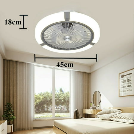 

Ceiling Fan Ceiling Light 3Color Chandelier Invisible Blades Bedroom Living Room Invisible Ceiling Fan Light 3Color w/Remote Control Invisible Blades Bedroom Modern Round LED Ceiling Fan Light