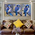 thumbnail image 2 of Hieng Unframed Canvas Print Decorative Painting Blue Jay Bullfinch Original Art Couple Bird Artwork Animal Wall Art Decor, 2 of 6