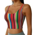 thumbnail image 2 of Hirioo Mexican Serape Blanket Stripes for Women's Sports Vest with Full-Print Design, Stretchy Fabric and Removable Pads-Large, 2 of 8