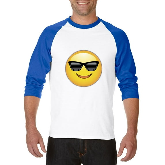 Artix - Mens Raglan Sleeve Baseball T-Shirts - Emoji with Sunglasses