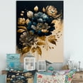 thumbnail image 2 of Designart Blue And Gold Zinnia Flowers II Canvas Wall Art, 2 of 5
