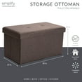 thumbnail image 5 of Simplify Faux Linen Double Folding Storage Ottoman in Espresso, 5 of 10
