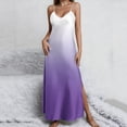 thumbnail image 2 of Sleep Dress Women Plus Size New Women’s Satin Nightgown Gradual V-Neck Spaghetti Strap Sleep Dress Casual Comfy Side Split Long Nightwear, 2 of 8