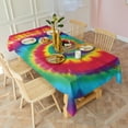 thumbnail image 3 of Colorful Rainbow Tie Dye Spiral Pattern Rectangle Tablecloth 60"x102",Waterproof Polyester Rectangle Table Cloth, Wipeable Spillproof Polyester Tablecloth for Dining, Camping, Indoor and Outdoor, 3 of 6