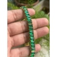 thumbnail image 5 of Baguette Green Emerald Gemstone Tennis Bracelet 925 Sterling Silver Wedding Jewelry 18K Gold Plated Unisex Bracelet Anniversary Gift, 5 of 5