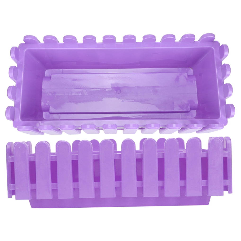 Raindrops 2-Pack Rectangular Plastic Flower Window Box Planter for Garden, Patio, Fence 12.6x5.9x4.3in