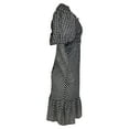 thumbnail image 2 of Pre-Owned Ganni Gingham Puffed Sleeve Midi Dress in Black Cotton, 2 of 2
