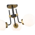 thumbnail image 4 of Z-Lite Parsons 3 Light Opal Glass Steel Semi Flush Mount in Black and Olde Brass, 4 of 7