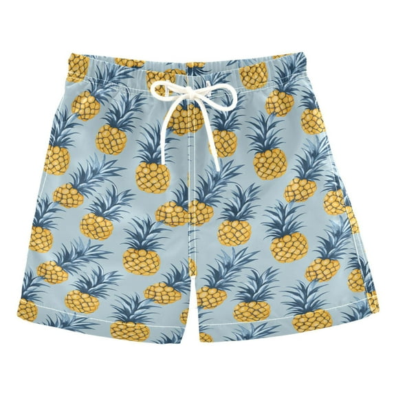 FORMRS Boys Swim Trunks Quick Dry Mesh Liner Boardshorts Sizes XS-XL, Pineapple Pattern