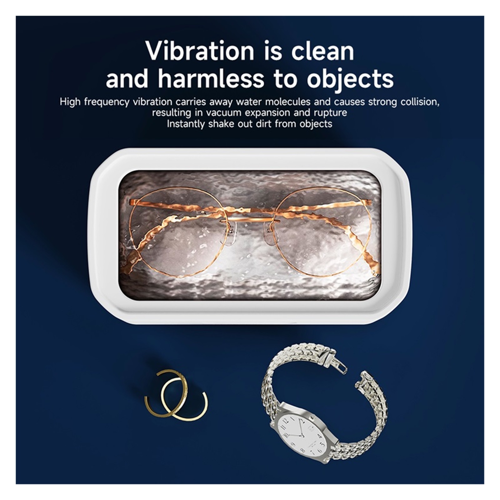 Adjustable Large Capacity Ultrasonic Cleaner Powerful Jewelry Brace Glasses Jewelry Cleaning Machine