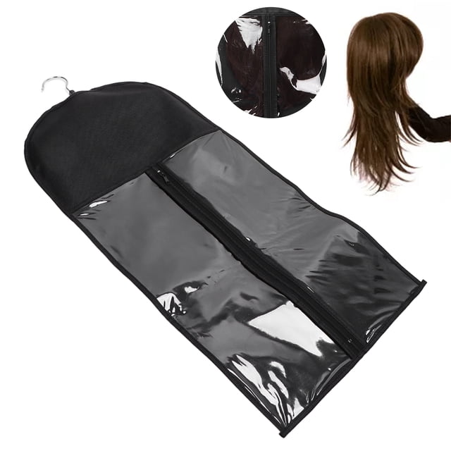 Bolsa de Almacenamiente de Pelucas Portátiles, Bolsa de Almacenamiento de Pelucas Material de Transparente de Gran Espacio Premium Con Cremallera para Viajar para Diariamiente