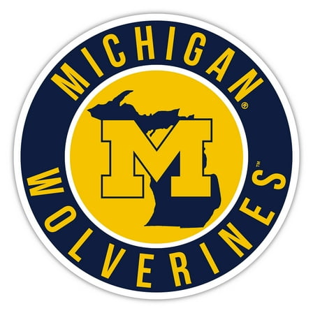 Michigan Wolverines 12" State Circle Sign