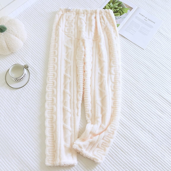 Pajamas Women Pajama Pants for Women Women's Pajamas Womens Sleeping Pants Flannel and Flannel Long Pants Thickened Belly Support Pants Adjustable Home Pants Pajamas Long Pants