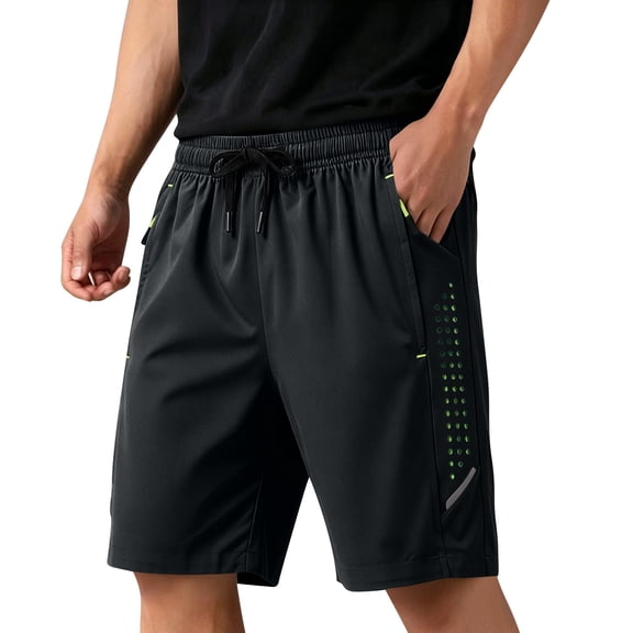 Resicozy Casual Sweat Shorts for Men with Zipper Pockets Cotton Athletic Gym Shorts Lightweight Running Lounge Shorts Black M