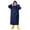 Navy, variant on Girls Rain Wear Product Category Rain Gear - Children's Hooded Raincoat with School Bag - Solid Color Long Raincoat for Students