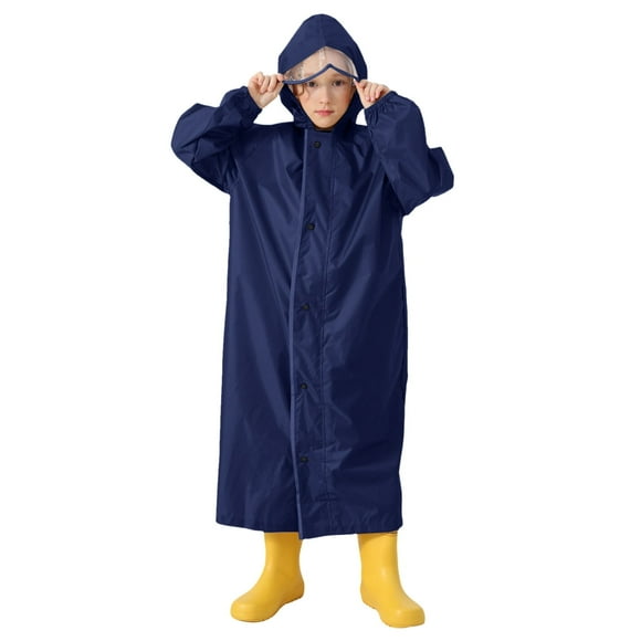 Imperméable Durable pour Enfants avec Capuche Amovible et Sac à Dos Assorti pour Écoliers, Vêtement d'Extérieur Toutes Saisons