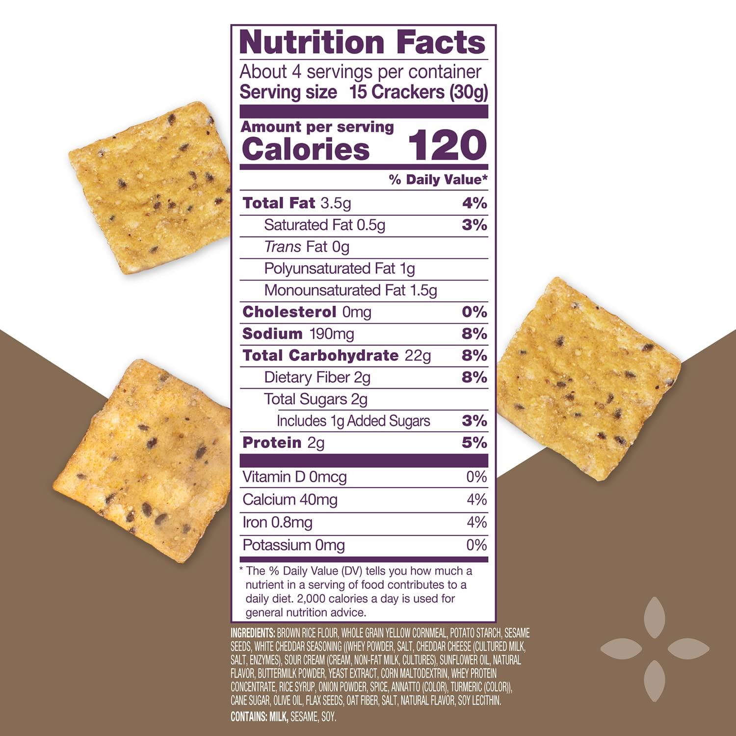 Crunchmaster Multi-Grain Crackers, Aged White Cheddar, 4 Ounce (Pack of 12)