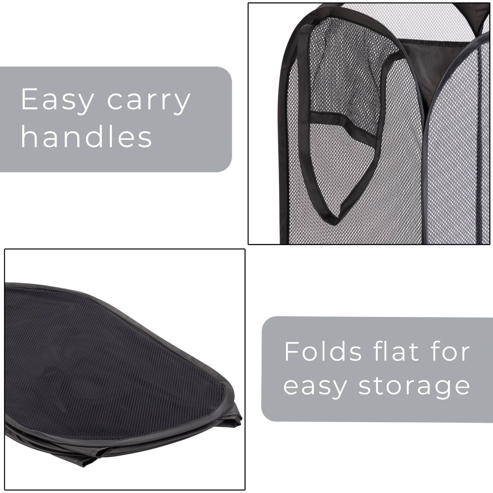 Mainstays Pop-Up Spiral Laundry Hamper 5-Pack, Black photo 6