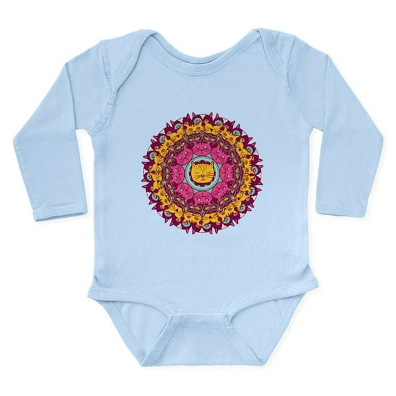 CafePress - Mandala Cats Body Suit - Long Sleeve Cotton Baby Bodysuit