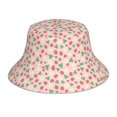 thumbnail image 3 of Daiia Strawberry And Flowers Pattern Bucket Hat - Trendy Cotton Sun Hat for Beach, Golf, Fishing - Fun Outdoor Vacation Boonie for Men and Women, 3 of 9