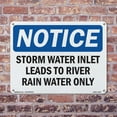 thumbnail image 5 of Storm Water Inlet Leads To River Rain Water Only OSHA Notice Rigid Plastic Sign 10 Inch x 7 Inch - 10 Pack, 5 of 8