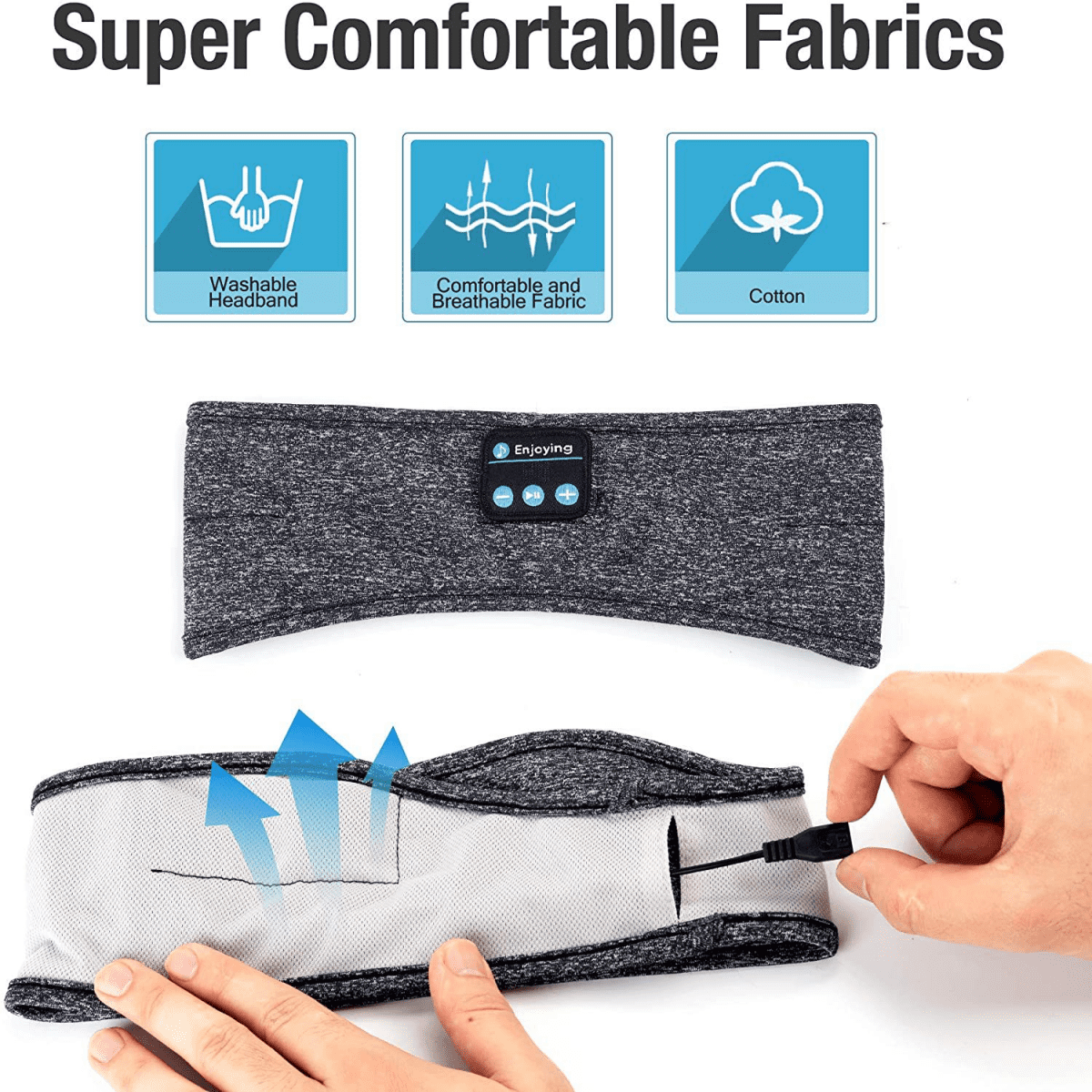 ネイル Sleep Headphones, Bluetooth Headband,Sleeping Headphones