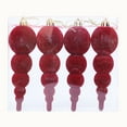 thumbnail image 4 of 4PCS Soft Flocking Gourd Holiday Ornaments Christmas Tree Decoration With Festival Velvety Texture Pendants, 4 of 8