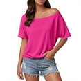 thumbnail image 1 of Trendy Women's Off Shoulder T Shirt Casual Solid Top For Everyday Wear Comfortable Style Perfect For Spring And Summer, 1 of 5