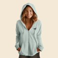 thumbnail image 3 of Dalix Black Cat Embroidered Fleece Zip Washed Hoodie Cold Fall Winter Women in Sage M Medium, 3 of 5
