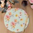 thumbnail image 3 of Spring Flowers Round 15 Inch Placemats Set of 8, Yellow Pink Floral Rustic Botanical Green HeatResistant Non Slip Place Mats for Dining Table, Wipeable Braided Kitchen Table Mats for Housewarming, 3 of 9