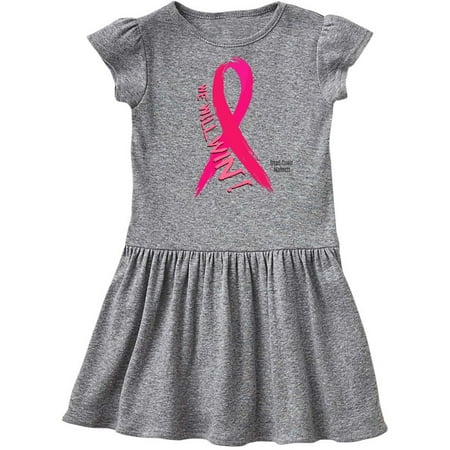 

Inktastic We Will Win Against Breast Cancer with Pink Ribbon Gift Toddler Girl Dress