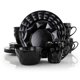 image 0 of Elama Retro Chic 16-Piece Glazed Dinnerware Set in Black