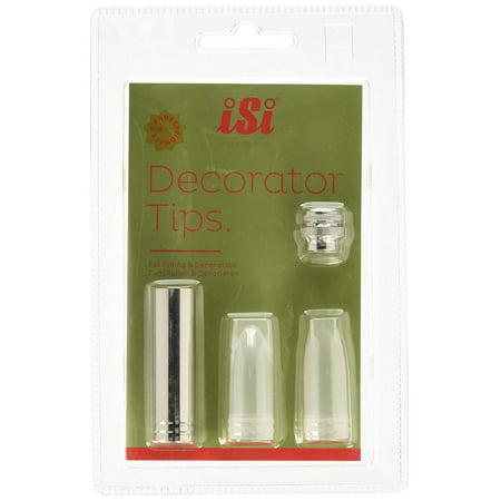 2715 Decorator Tips with Adaptor for Gourmet Whips, Set of 3, The adaptor and tips are easy to change and clean By iSi North America