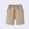 thumbnail image 6 of HAOTAGS Boys Uniform Shorts(5-15), Elastic Waist School Shorts with Pockets Khaki 9-10 Years, 6 of 7