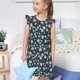 thumbnail image 4 of Fotbe Daisy Floral B Vestido de Dormir para Niñas de 3 a 10 Años, Mangas Cortas, Estilo Princesa, Pijama Camisón con Mangas Voladas-XX-Large, 4 of 6