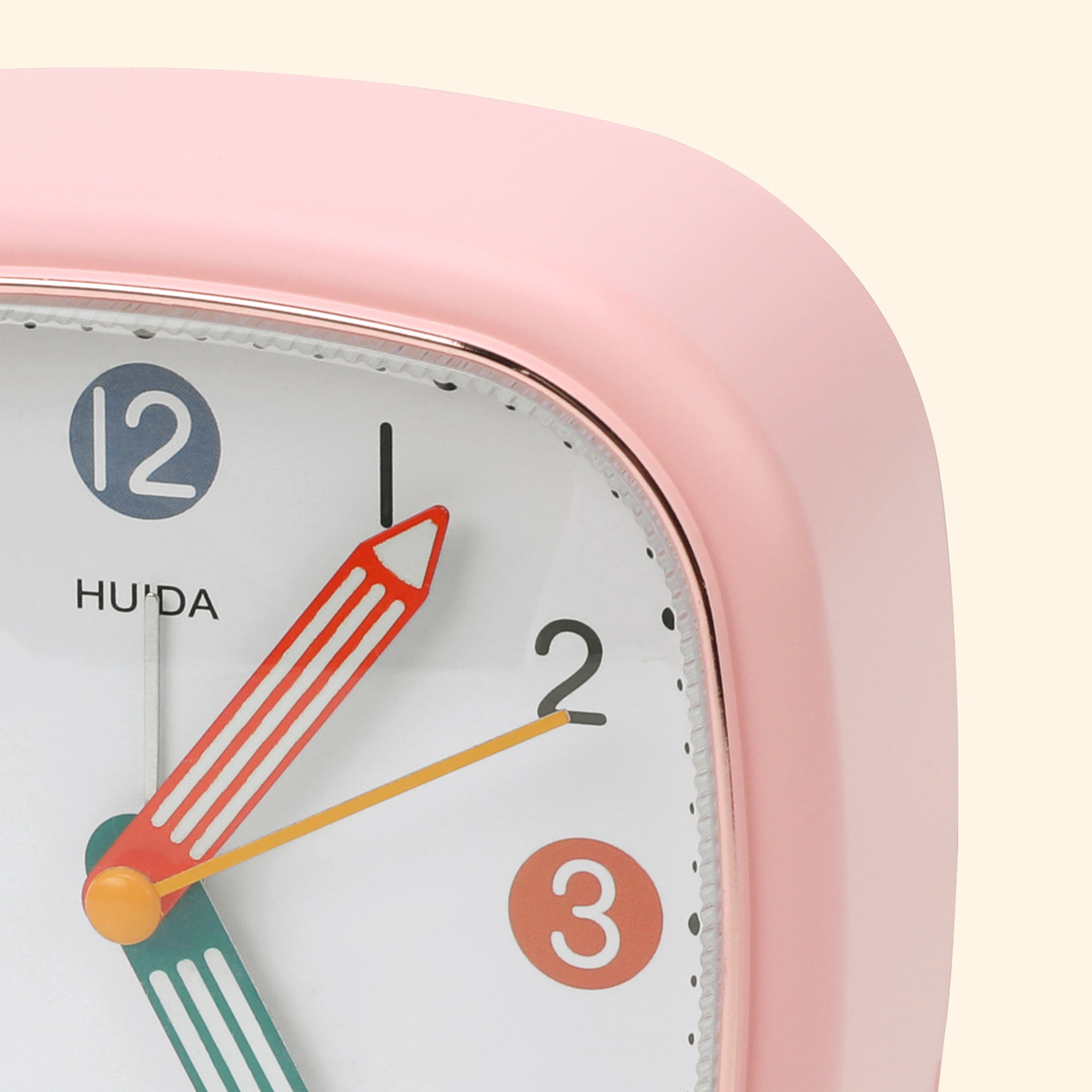 Unique Bargains Mechanical Alarm Clock Pink 4.1"L x 1.8"W x 4.1"H