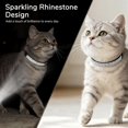 thumbnail image 3 of Miaocao 2 Pack Diamond Cat Collar with Bells and Safety Belt, Adjustable Soft Velvet Kitten Collar with Bling Heart Jewelry, Cute Purple & Pink Cat Collars for Girls & Boys(Neck Girth 8"-10"), 3 of 7